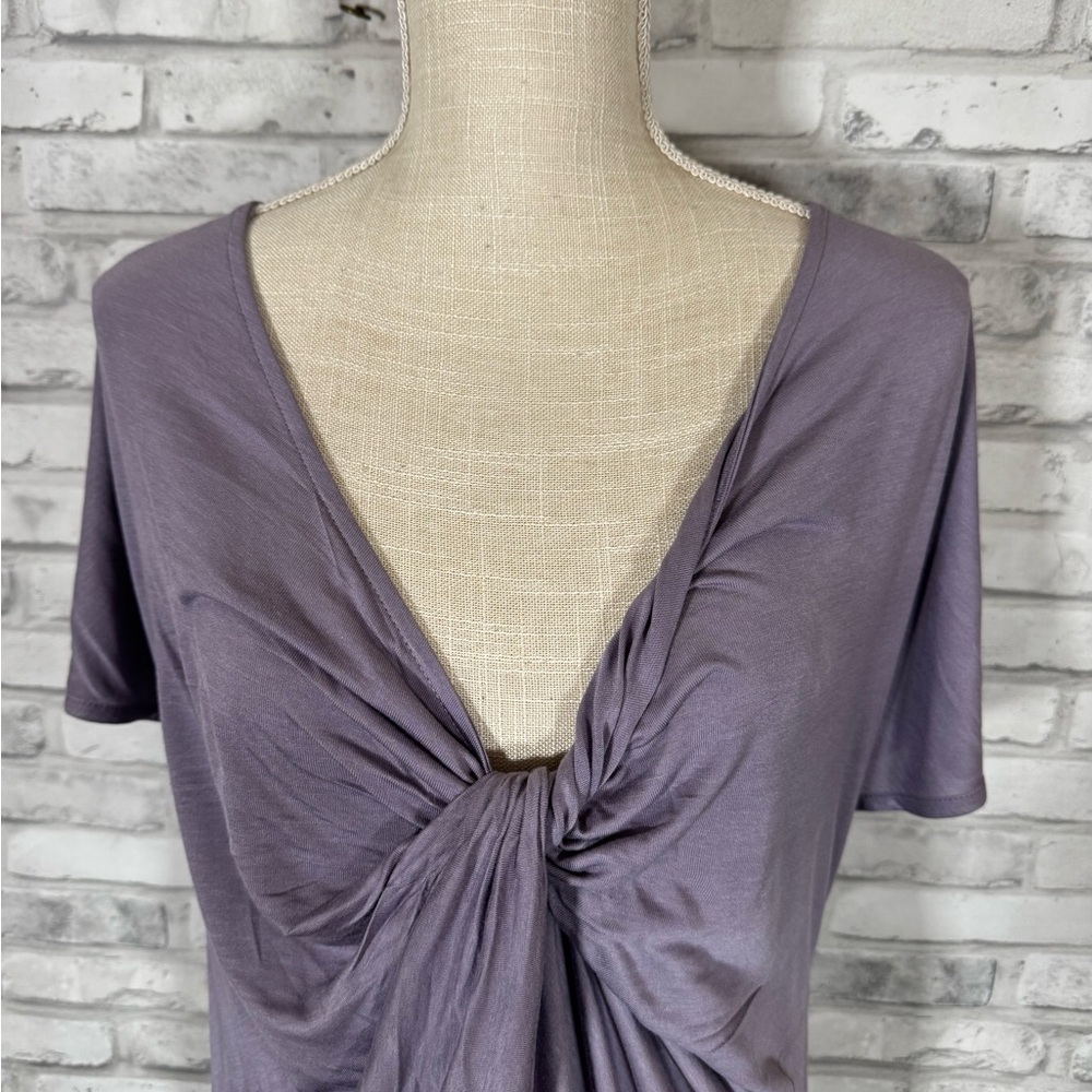 Mark Elegant Purple Draped Top Blouse - Picture 3 of 9